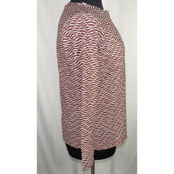 Ava + Viv Rust White Textured Abstract Swirl Print Long Sleeve Top Plus Size 16 - Picture 5 of 8